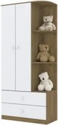 Guarda Roupa Infantil 2 Portas Com Cantoneira Labirinto Rústico/Branco