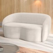 Sofá 2 Lugares Living Orgânico Sala de Estar 160cm Garbin Z08 Boucle B