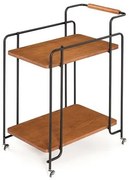 Carrinho Chá Evie Estrutura Preta Tampo Carvalho Amêndoa - 77305 Sun House