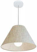 Lustre Pendente Cone Md-4078 Cúpula em Tecido 25/40x15cm  Rustico Bege - Bivolt