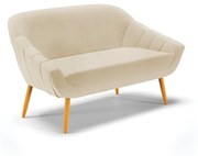 Namoradeira 02 Lugares Giovana Linho Pés Palito Castanho - Indo Decorar - A27 Areia