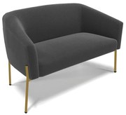 Sofá 2 Lugares Namoradeira Pé de Ferro Dourado Stella Bouclê D03 - D'Rossi - Grafite