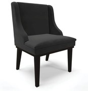 Cadeira de Jantar Liz Veludo Base Fixa Madeira Preto D03 - D'Rossi - Preto
