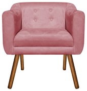 Kit 01 Namoradeira e 02 Poltronas Julia Suede Pés Palito Castanho D01 - D'Rossi - Rose
