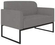 Poltrona Namoradeira 2 Lugares Base Industrial Preta Maressa S08 Suede