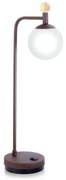 Abajur Detalhe Madeira 12X50X1714Cm Metal E Globo Ø10Cm 01Xg9 |Old Art... (PRETO, AMBAR)