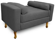 Recamier Félix King Size 195cm Linho Chumbo - ADJ Decor