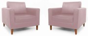 Conjunto 2 Poltrona Decorativa Gabriela Suede Crepe
