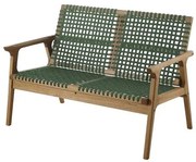 Sofá Trama 2 Lugares Madeira Stain Jatobá Corda Verde - 66741 Sun House