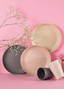 Prato para Sobremesa de Bambu e Pp Lines Sortido