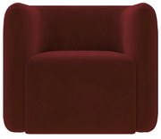 Kit 2 Poltronas Decorativas Sala de Estar Trinidad Base Fixa Veludo Bordô G33 - Gran Belo