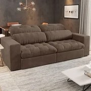 Sofá Retrátil e Reclinável 3 Lugares 200cm Viena A12 Suede Capuccino -