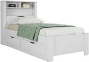 Cama Solteiro Baú Com Nicho 2 Gavetas Invicta Branco - Santos Andirá
