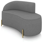 Sofá 2 Lugares Orgânico 140cm Pé Dourado Morgan Linho D03 - D'Rossi - Grafite