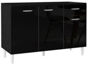 Balcão Gabinete de Pia para Cozinha 120cm 3 Portas Classic Z46 Preto -