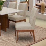Conjunto 6 Cadeiras Sala de Jantar Lana Linho/Poliester Bege