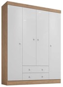 Guarda Roupa Infantil Isis 4 Portas 2 Gavetas Branco/Cartagena - Incorplac - Branco