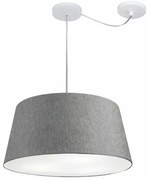 Lustre Pendente Cone Com Desvio Md-4282 Cúpula 21/40x50cm Rustico Cinza - Bivolt