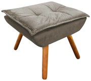 Puff Decorativo Opala Suede Pes Palito Castanho - D'Rossi - Marrom Rato