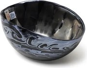 Bowl de Murano Preto e Prateado Yalos