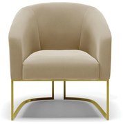 Poltrona Decorativa Industrial Dourado kit 2 Stella Suede D03 - D'Rossi - Marrom Rato