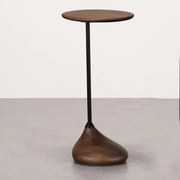 Mesa Apoio Nômade Alta Tampo Castanho Haste Preta - 78099 Sun House