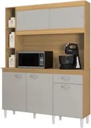 Armário de Cozinha Compacta 140cm Parisi Z46 Damasco/Off White - Mpoze