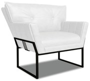 Poltrona Sala de Estar Industrial Pto Anitta Sintético PU D03 - D'Rossi - Branco