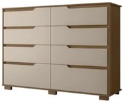 Cômoda Para Quarto 147cm Com 8 Gavetas Parma Carvalho/Fendi Z17 - Mpoz