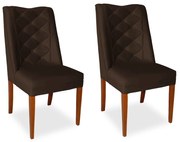 Kit 2 Cadeiras de Jantar Micheli Suede Marrom