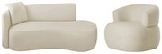 Kit Divã Recamier 150cm e Poltrona Luxo Suíça Lado Direito Linho