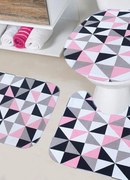 Jogo de Banheiro Estampado Tapetes Junior Rosa