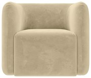 Kit 2 Poltronas Decorativas Sala de Estar Trinidad Base Fixa Veludo Bege G33 - Gran Belo
