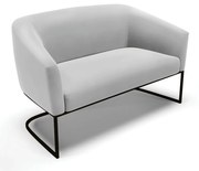 Sofá 2 Lugares Namoradeira Industrial Preto Stella Suede Cinza D03 - D'Rossi