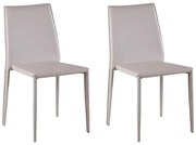 Kit 2 Cadeiras Decorativas Sala e Cozinha Karma PVC Nude G56 - Gran Belo