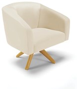 Poltrona Decorativa Giratória MA30 Stella Sintético D03 - D'Rossi - Bege