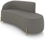 Sofá 3 Lugares Orgânico 180cm Pé Dourado Morgan Suede D03 - D'Rossi - Grafite