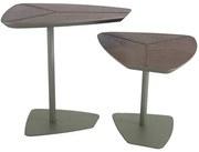 Conjunto de Mesa Lateral Nápoles Tampo Recouro Caramelo e Base Dourada - 67809 Sun House