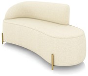 Sofá 3 Lugares Orgânico 180cm Pé Dourado Morgan Linho D03 - D'Rossi - Bege