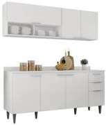 Armário de Cozinha Com Tampo CP01 180cm Pérola Branco Z34     - Mpozen