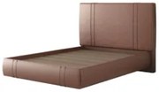 Cama Casal Flutuante Com Cabeceira 140cm Lyra Sintético Telha S05 - Mp