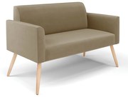 Sofá Namoradeira Pés Palito Natural Marisa Suede D03 - DRossi - Marrom Rato