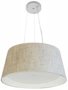 Lustre Pendente Cone Md-4144 Cúpula em Tecido 25x50x40cm Rustico Bege / Branco - Bivolt