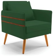 Kit 02 Poltronas Mari Veludo Pés Palito Castanho D03 - D'Rossi - Verde