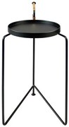 Mesa Apoio Palace Baixa Laca Preta Base Preta 38cm (LARG) - 55159 Sun House