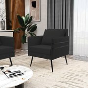Kit 02 Poltronas Mari Veludo Pés Palito de Ferro Preto D03 - D'Rossi - Preto