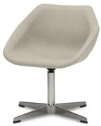 Poltrona Giratoria Neo Assento Quaker Cinza Claro Base Fixa Cromada - 55398 Sun House