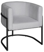 Poltrona Base Industrial Preto Sala de Estar Lety Veludo - Prata
