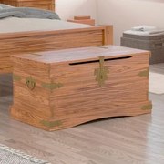 Baú de Madeira Maciça 92x50x46 cm Carvalho Rústico Elliottiis