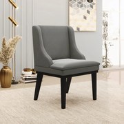Kit 5 Cadeiras Decorativas Sala de Jantar Base Fixa de Madeira Firenze Suede Grafite/Preto G19 - Gran Belo